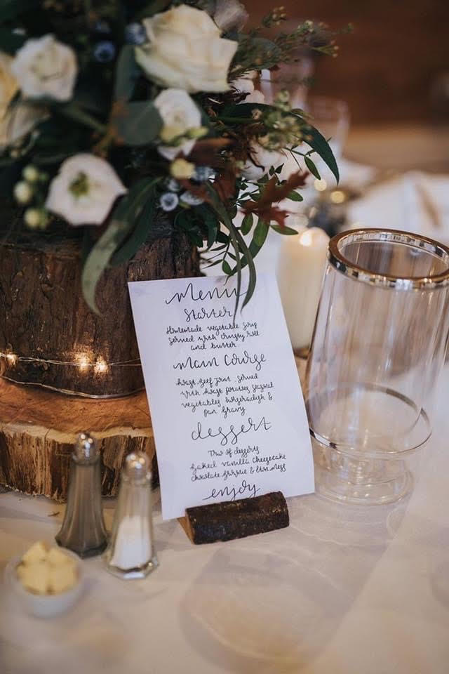 The Bird House Calligraphy menu
