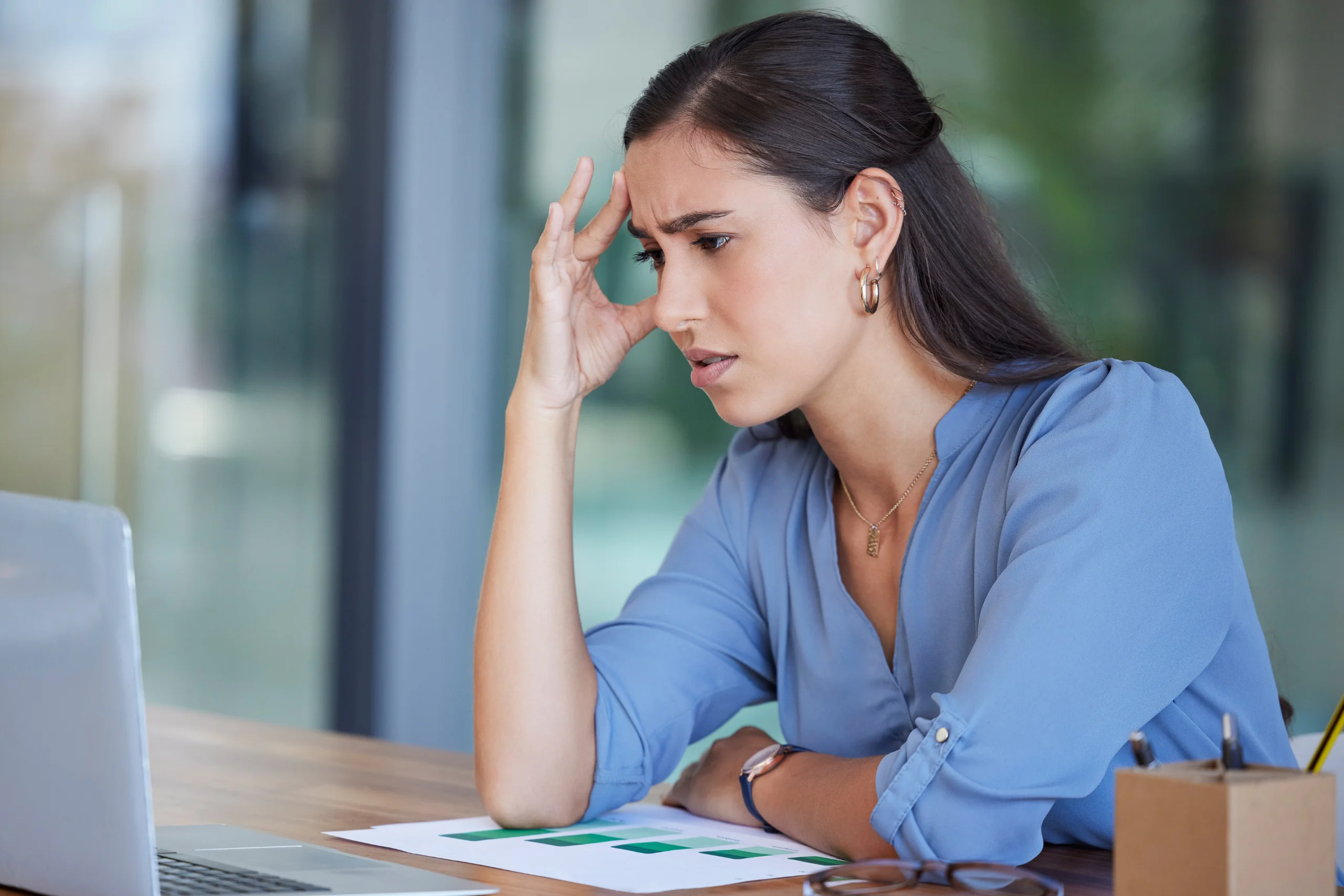 woman entrepreneur stressed out