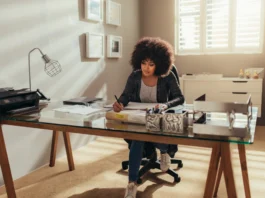 woman entrepreneur working from home